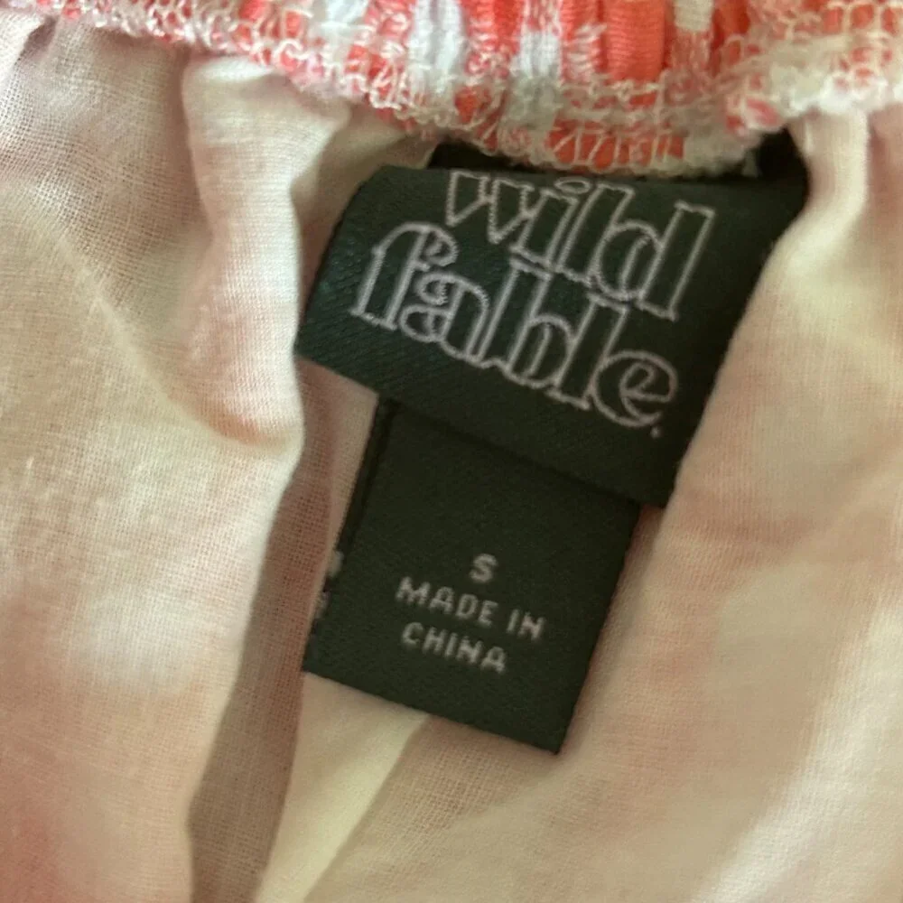 NWT Wild Fable Gingham Spaghetti Strap Mini Tiered Ruffle Dress Size Small